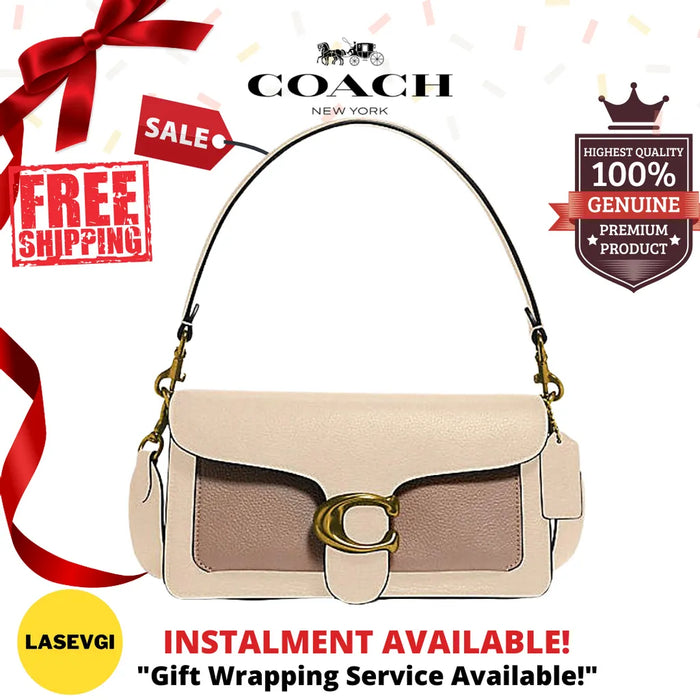 Coach, Bags, Authenticated Nwt Coach Colorblock Tabby Shoulder Bag 26 In  Ivory Taupe 45