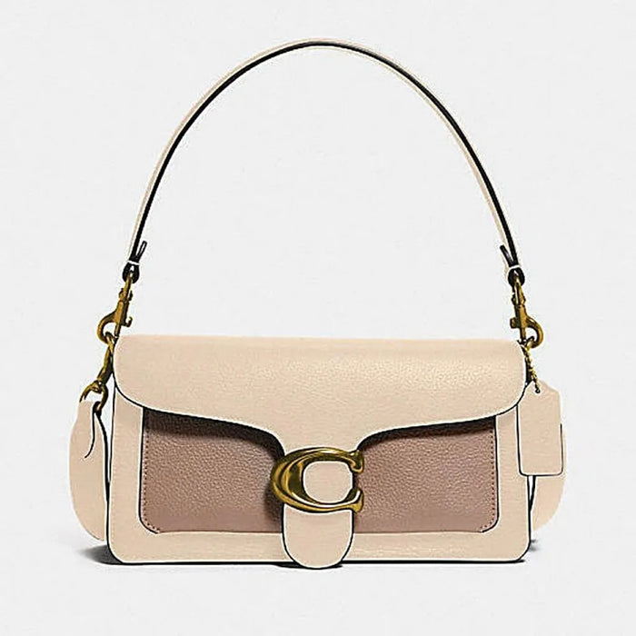 COACH Tabby Shoulder Bag 26 in Colorblock Ivory Taupe Multi