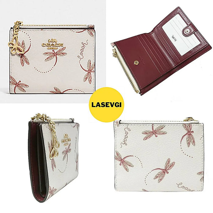 COACH Snap Card Case Wallet with Dragonfly Print