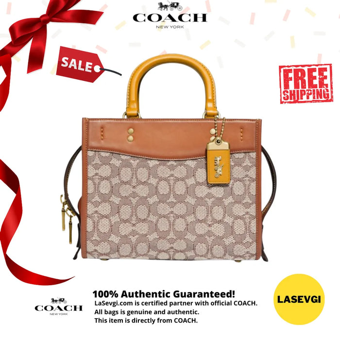 Original Coach Rogue 25 In Signature Textile Jacquard With Embroidered  Elephant Motif C6165 Women's Top Handle Bag