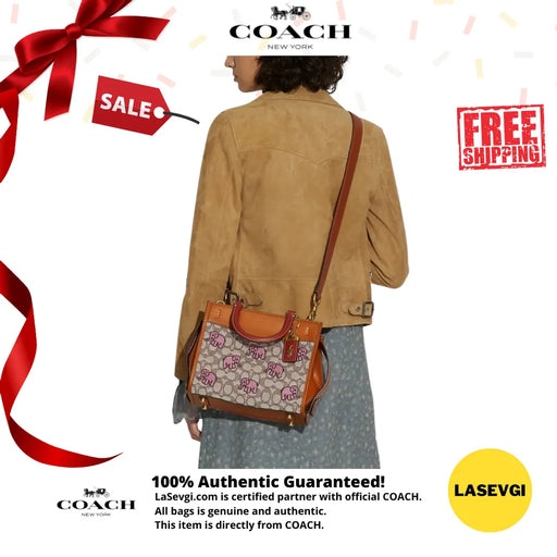 COACH Rogue 25 In Signature Textile Jacquard With Embroidered Elephant Motif - www.lasevgi.com