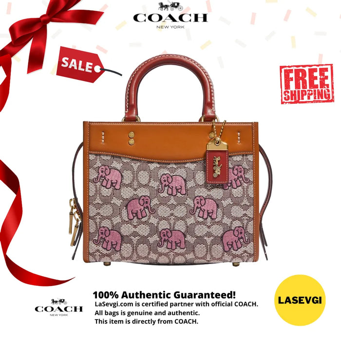 COACH Rogue 25 In Signature Textile Jacquard With Embroidered Elephant Motif