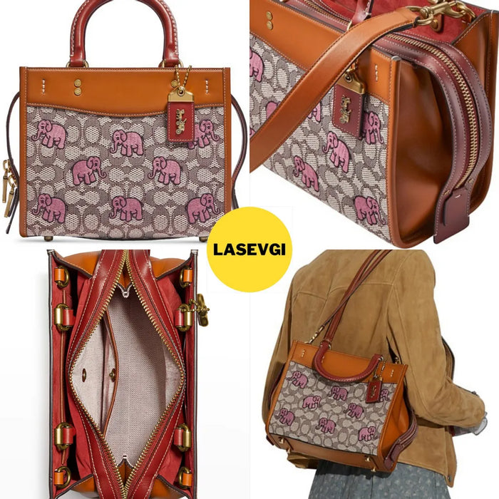 COACH Rogue 25 In Signature Textile Jacquard With Embroidered Elephant Motif - www.lasevgi.com