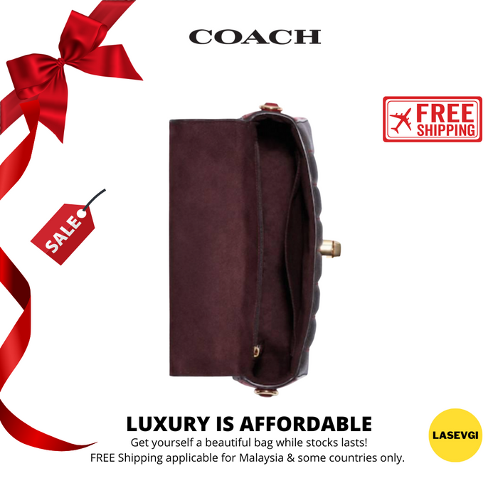 COACH Marlie Top Handle Satchel with Quilting Maroon