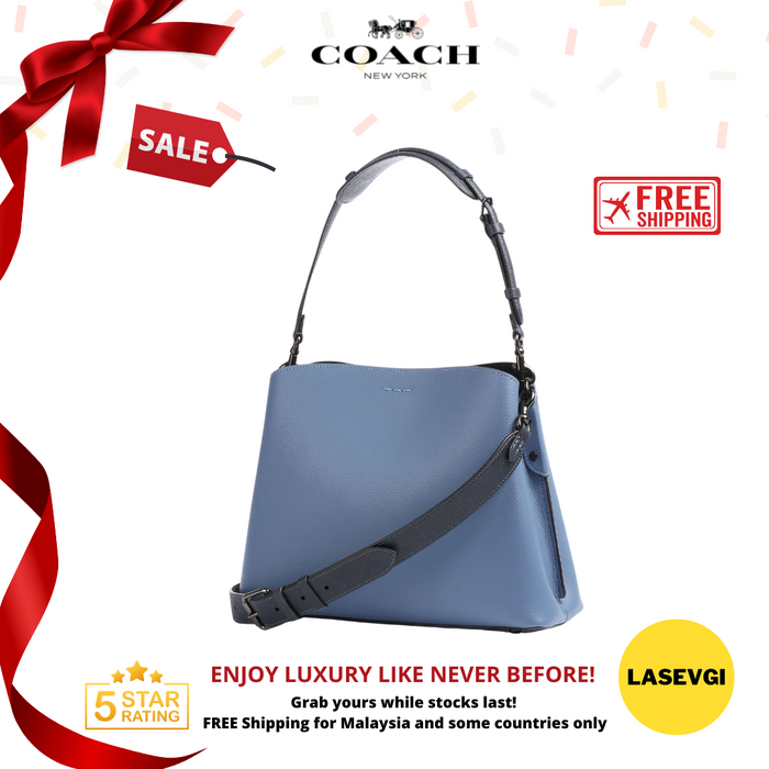 COACH Willow Shoulder Bag In Colorblock-Blue- C2590