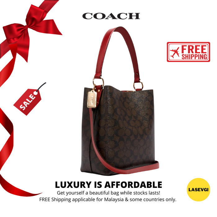 COACH Small Town Bucket Bag in Coffee Red / brown 1941 red