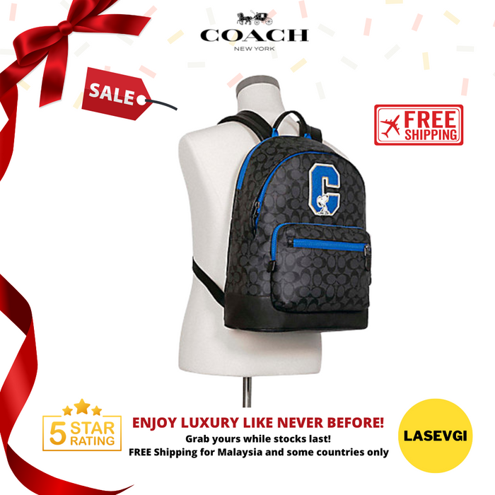 Coach X Peanuts West Backpack In Signature Canvas With Snoopy 5511