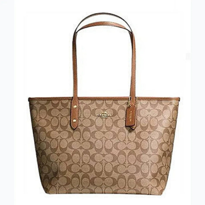 COACH City Zip Tote Signature Brown www.lasevgi