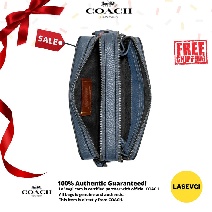 COACH Charter Crossbody in Signature Leather blue
