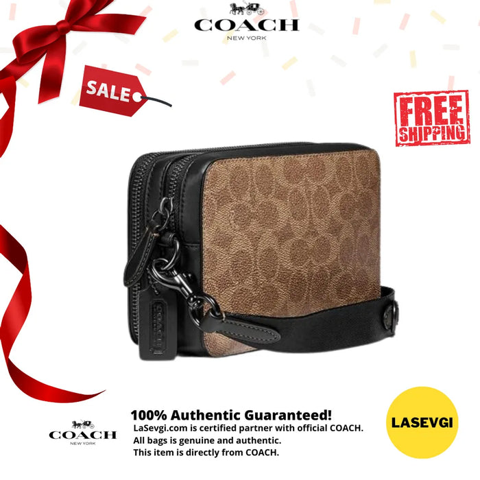 COACH Charter Crossbody in Signature Canvas Brown
