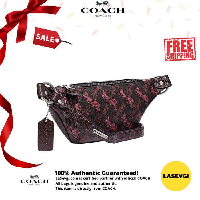 COACH Rivington Belt Bag with Horse and Carriages in Red