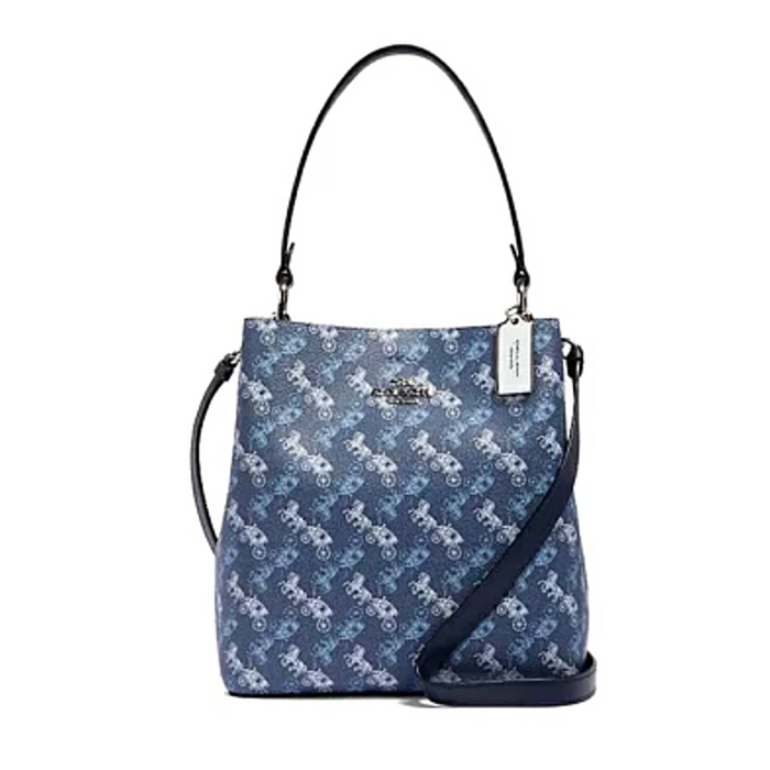 COACH Town Bucket Bag Horse and carriage print in Navy