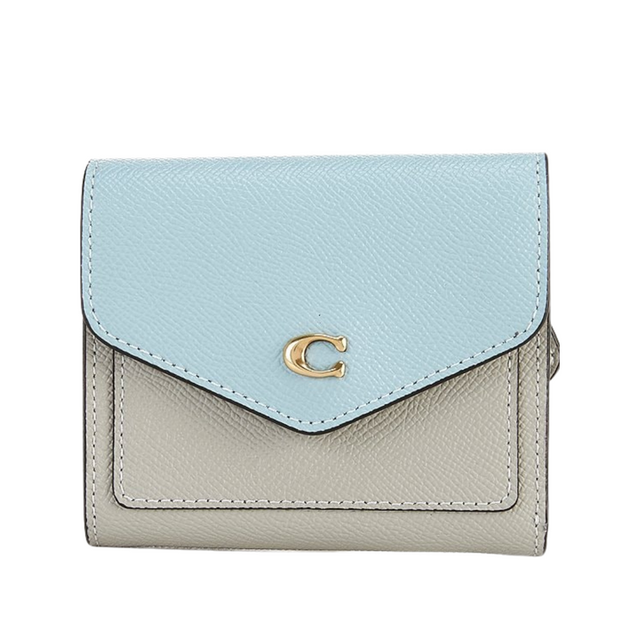 COACH Wyn Small Wallet In Colorblock-Blue/Dove Grey Multi