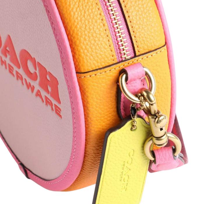 COACH Kia Circle Bag In Colorblock-Pink/Orange