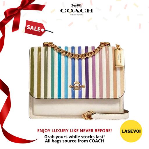 COACH Klare Crossbody With Ombre Quilting White Rainbow Style No 91053