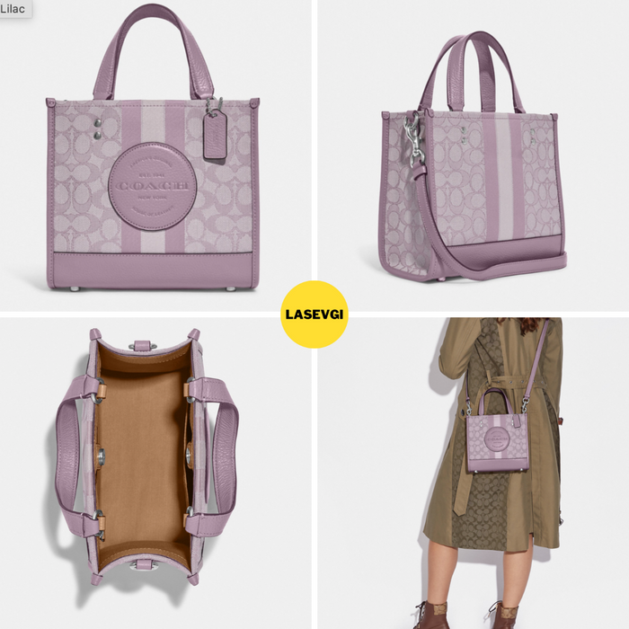Dempsey Tote 22 In Signature Jacquard With Stripe And Coach Patch/Soft Lilac