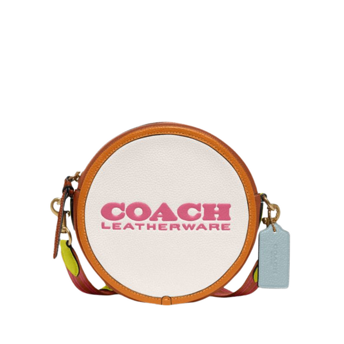 COACH Kia Circle Bag In Colorblock-Brass/Chalk Multi