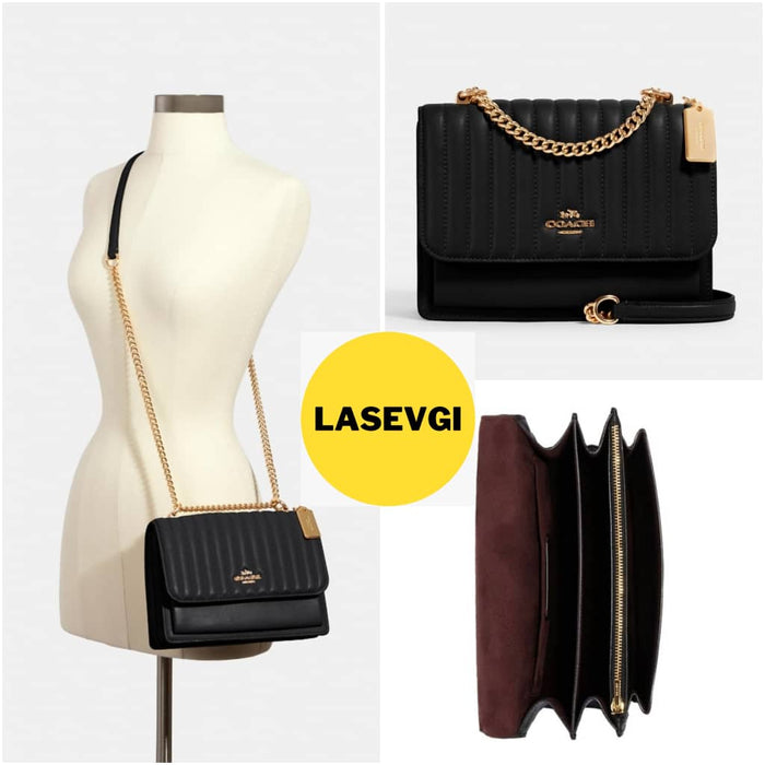 Coach klare crossbody with linear quilting black Clearance